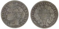 France 2 Francs Coin, Cérès, Paris, Silver, Gadoury:530 -
