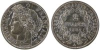 France 2 Francs Coin, Cérès, Paris, Silver, Gadoury:530a -