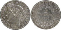 France 2 Francs Coin, Cérès, Paris, Silver, Gadoury:530a -