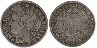 France 2 Francs Coin, Cérès, Paris, Silver, Gadoury:530a -