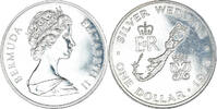 Bermuda Dollar Coin, Elizabeth II, Silver, KM:22 -