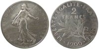 France 2 Francs Coin, Semeuse, Paris, Silver, Gadoury:532 -