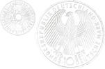 GERMANY - FEDERAL REPUBLIC 10 Mark Coin, Karlsruhe, Germany, 40 JAHRE -