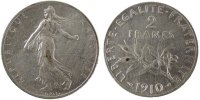 France 2 Francs Coin, Semeuse, Silver, Gadoury:532 -