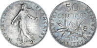 France 50 Centimes Coin, Semeuse, Paris, Silver, KM:854 -