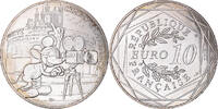 France 10 Euro Mickey silence on tourne, Paris, Silver -