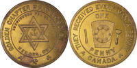 Canada Token Masonic, Kenora, Golden Chapter, Chapter Penny, Brass -