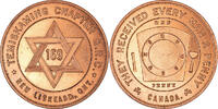 Canada Token Masonic, New Liskeard, Temiskaming, Chapter Penny, Copper -