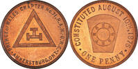Canada Token Masonic, Amherstburg, Chapter Penny, Copper -