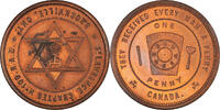 Canada Token Masonic, Brockville, St Lawrence, Chapter Penny, Copper -