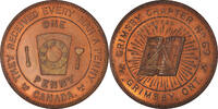 Canada Token Masonic, Grimsby, Chapter Penny, Copper -