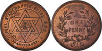Canada Token Masonic, Brampton, Peel R.A., Chapter Penny, Copper -