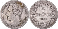 Belgium 5 Francs, 5 Frank Coin, Leopold I, Silver, KM:3.2 -