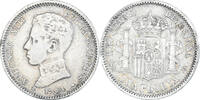 Spain Peseta Coin, Alfonso XIII, Madrid, Silver, KM:721 -