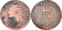 France 1/2 Sol à l'Ecu Coin, Louis XVI, Pau, Copper -