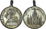 Italy Medaille Saint Charles Borromée, Silvered Brass -