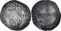 France 1/4 Ecu Coin, Dauphiné, Henri IV, Grenoble, Silver -