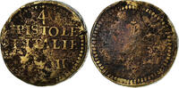 Italy Poids Monétaire 4 Pistoles d'Italie, X Deniers VIII Grains, Brass -