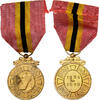 Belgium Medaille Léopold II, Excellent Quality, Gilt Bronze, 31 -