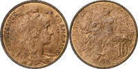 France 10 Centimes Dupuis, Paris, Bronze, Gadoury:277, KM:843 -