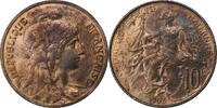 France 10 Centimes Dupuis, Paris, Bronze, Gadoury:277, KM:843 -