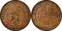 France 2 Centimes Coin, Cérès, Paris, Bronze, Gadoury:105 -