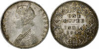 INDIA-BRITISH Rupee Victoria, Bombay, Silver, KM:492 -