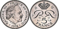 Monaco 5 Francs Coin, Rainier III, Copper-nickel, KM:150 -