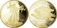 United States Medaille Copy Twenty Dollars, Liberty, Copper Gilt -