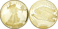United States Medaille Copy Twenty Dollars, Liberty, Copper Gilt -
