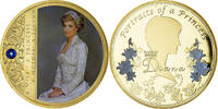 United Kingdom Medaille Portraits de la Princesse Diana, Copper Gilt -