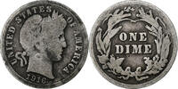 United States Dime Barber Dime, U.S. Mint, Silver, KM:113 -