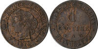 France Centime Coin, Cérès, Paris, Bronze, KM:826.1 -