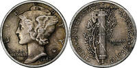 United States Dime Mercury Dime, Philadelphia, Silver, KM:140 -