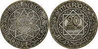 Morocco 20 Francs Mohammed V, Paris, Silver, KM:39 -