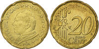 VATICAN CITY 20 Euro Cent John Paul II, Jean-Paul II, Rome, Brass -