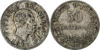 Italy 50 Centesimi Vittorio Emanuele II, Milan, Silver -