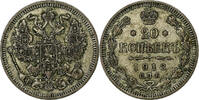 Russia 20 Kopeks Nicholas II, Saint Petersburg, Silver -
