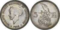 Luxembourg 5 Francs Charlotte, Silver, KM:38 -