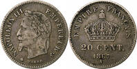 France 20 Centimes Napoleon III, Paris, Silver, Gadoury:309 -