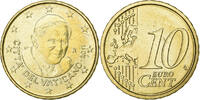 Vatican 10 Euro Cent Benedict XVI, BU, Rome, Brass, KM:385 -