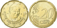 Vatican 20 Euro Cent Benedict XVI, Rome, Brass, KM:386 -