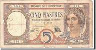 FRENCH INDO-CHINA 5 Piastres Banknote, Undated, KM:49b -