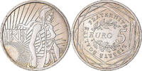 France 5 Euro Semeuse, Silver, KM:1534 -