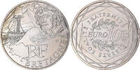 France 10 Euro Bretagne, Silver -
