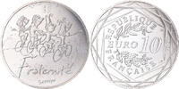 France 10 Euro Paris, Sempé Fraternité Printemps, Silver -