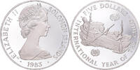 Solomon Islands 5 Dollars Coin, Elizabeth II, Silver, KM:16 -