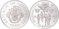 Seychelles 50 Rupees Coin, Silver, KM:42 -