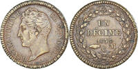 Monaco 1 Décime Coin, Honore V, Copper Gilt -