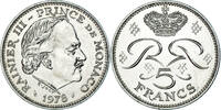 Monaco 5 Francs Coin, Rainier III, Cupronickel -